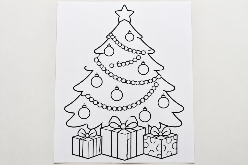 téléchargez et imprimez gratuitement un coloriage de sapin de noël pour enfants, idéal pour célébrer les fêtes avec créativité.